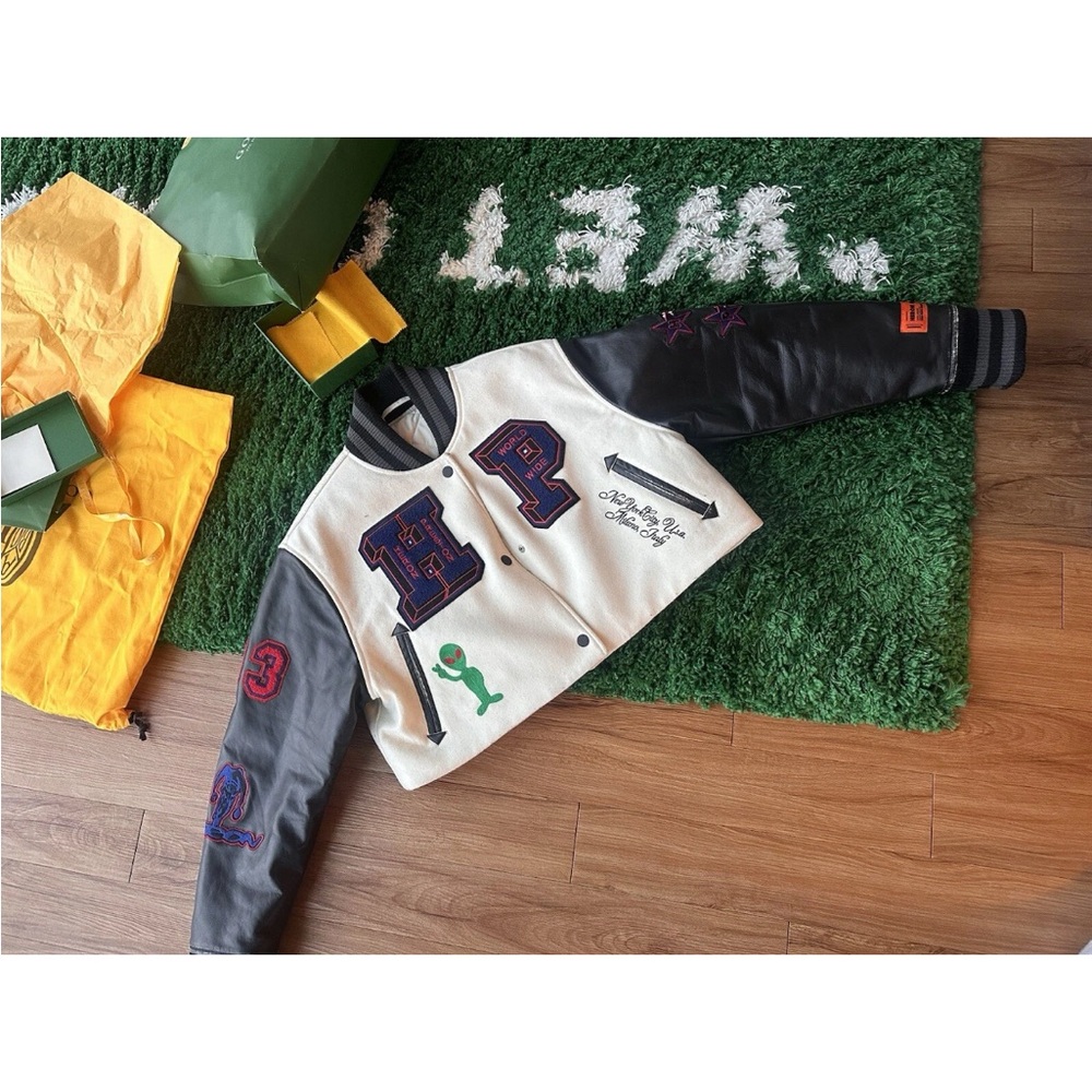Heron Preston SOLD OUT Heron Preston  Patched Cropped Varsity Jacket